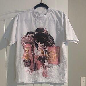 White Graphic T-Shirt with Pink Friday Design